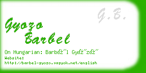 gyozo barbel business card